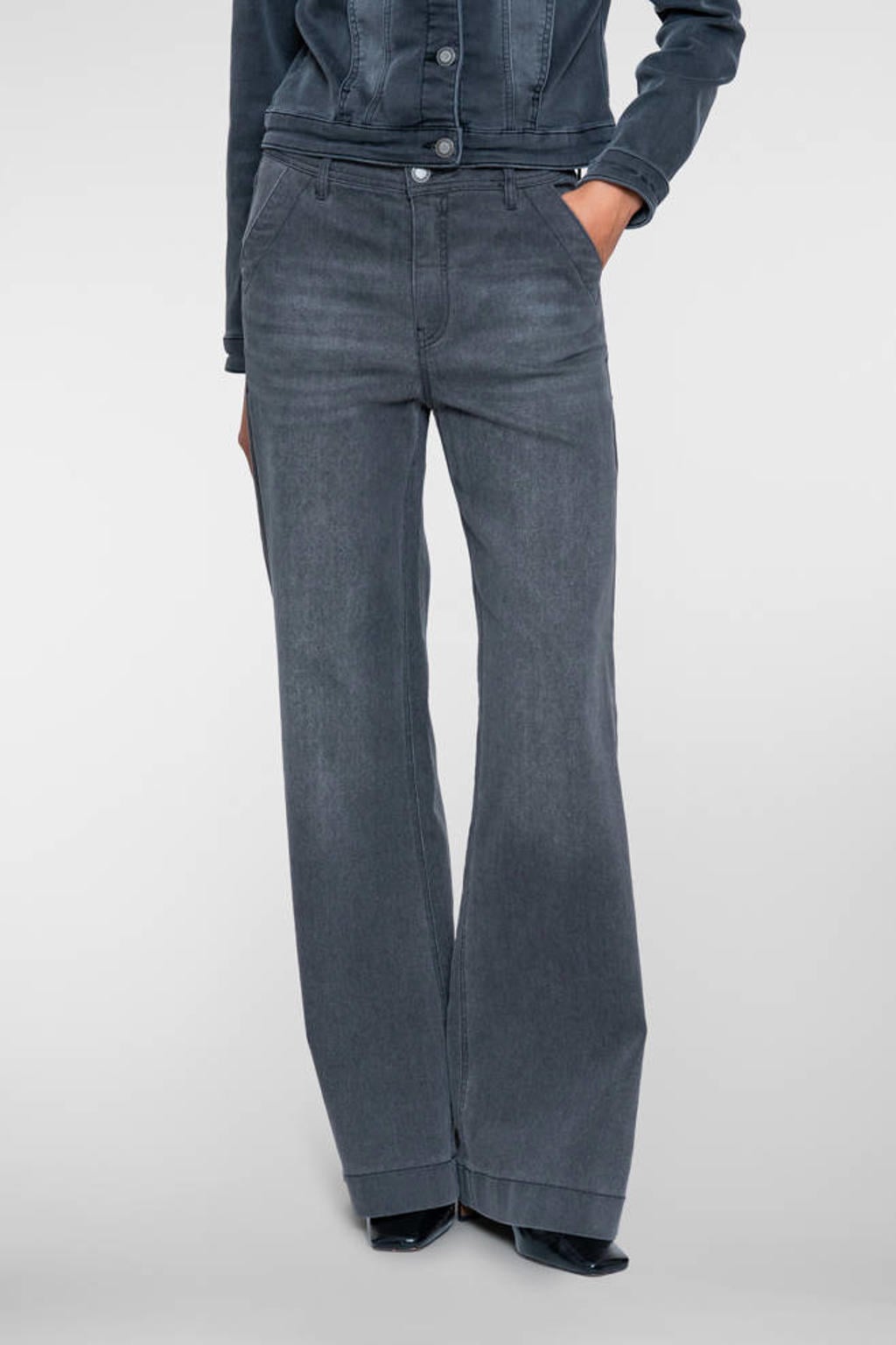 Geisha flared jeans grey denim