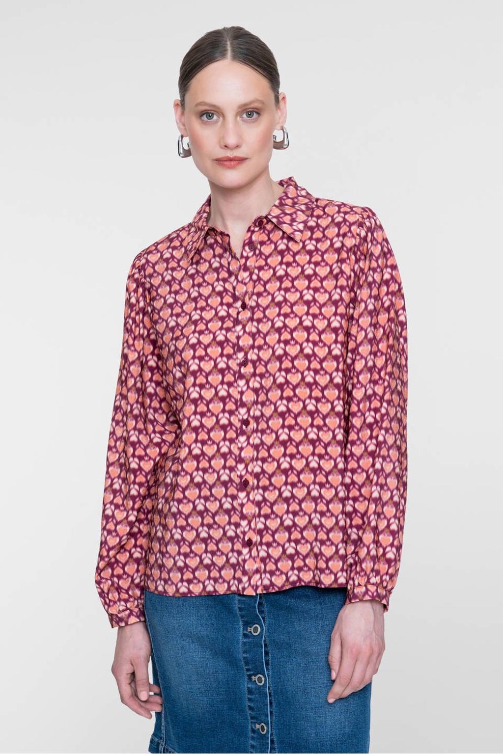 Geisha blouse met print - oranje