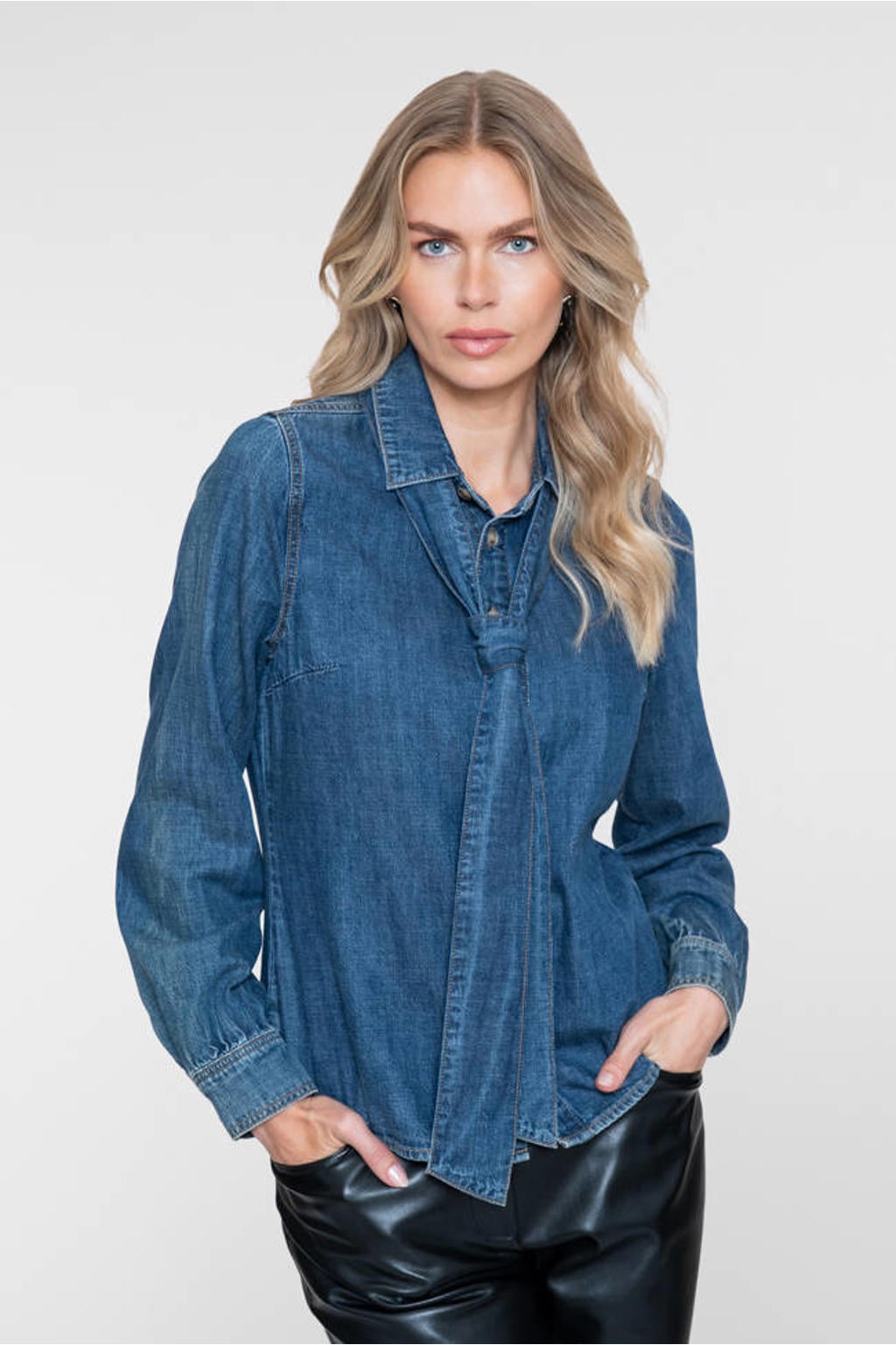 Geisha denim blouse - medium blue denim