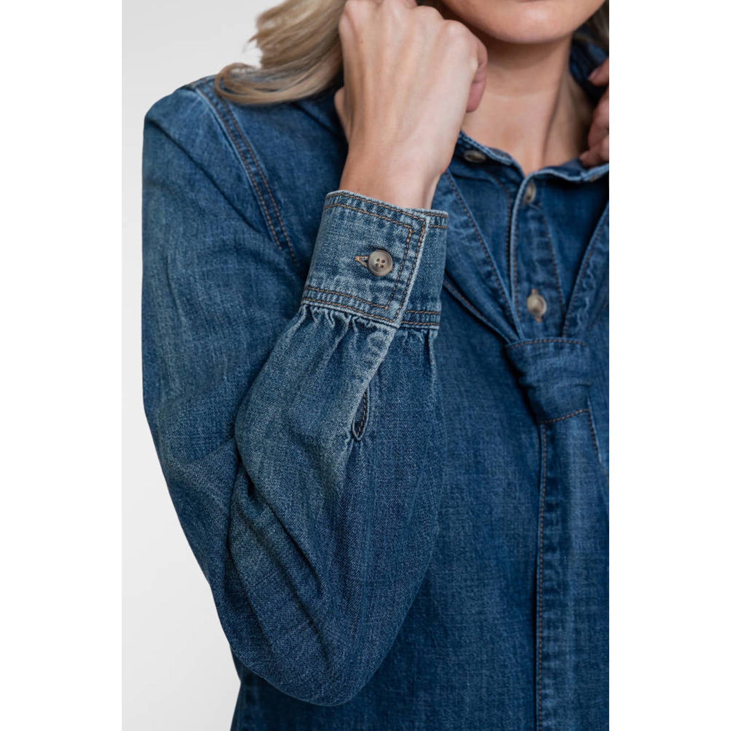 Geisha denim blouse medium blue denim