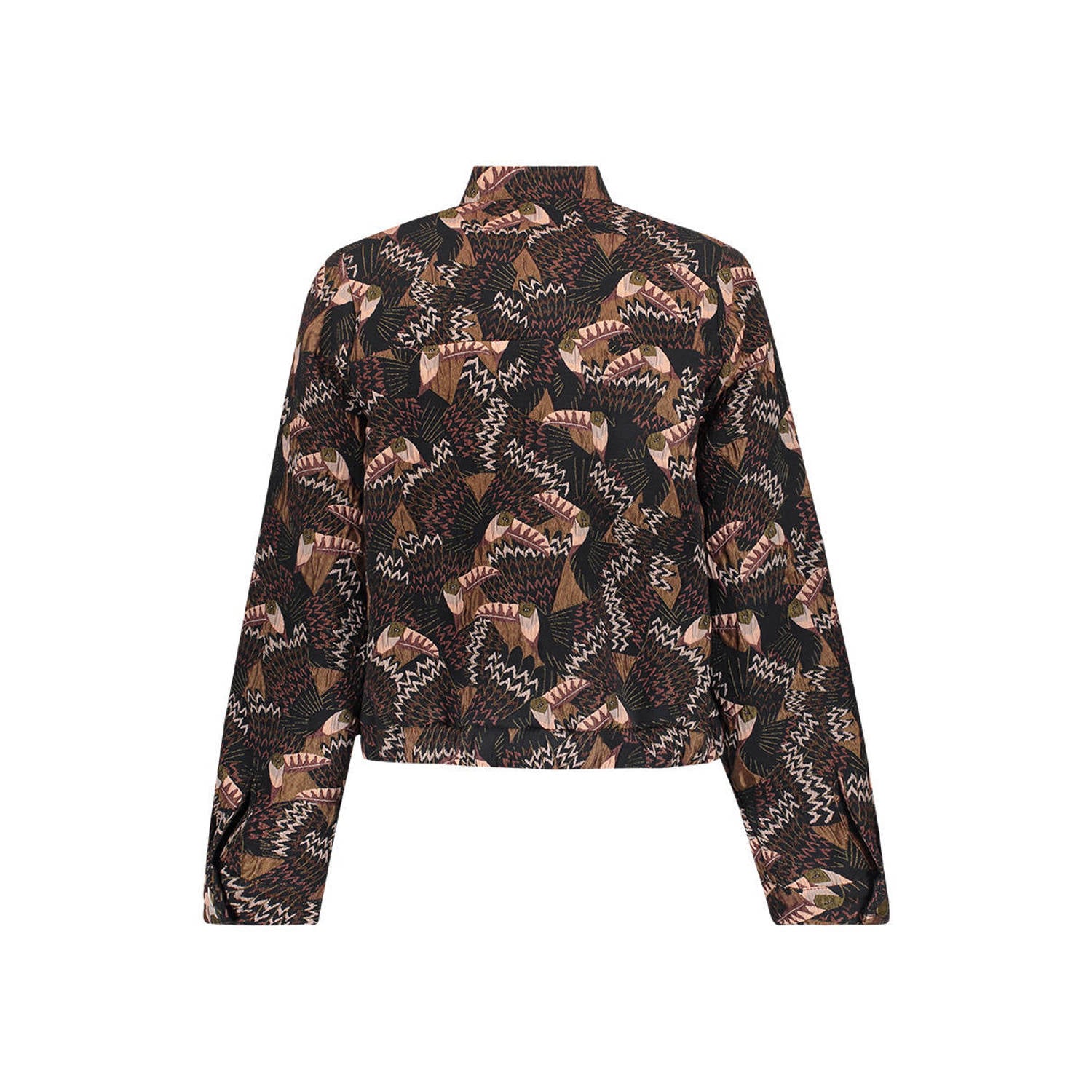 Geisha jas met print zwart bruin