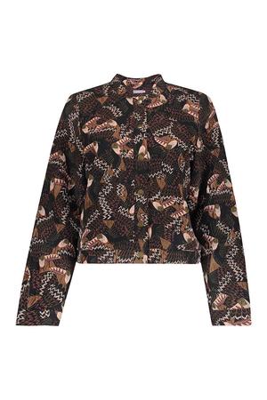 jas met print - zwart/bruin