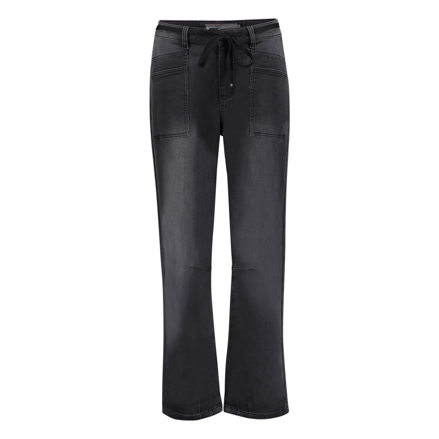 Geisha high waist baggy jeans zwart