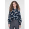 Geisha blouse met panterprint - zand/blauw/bruin