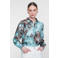 Geisha blouse met print - blauw/beige