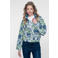 Geisha bomberjack met print - blauw/groen