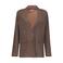 Geisha geruite oversized blazer met split - bruin