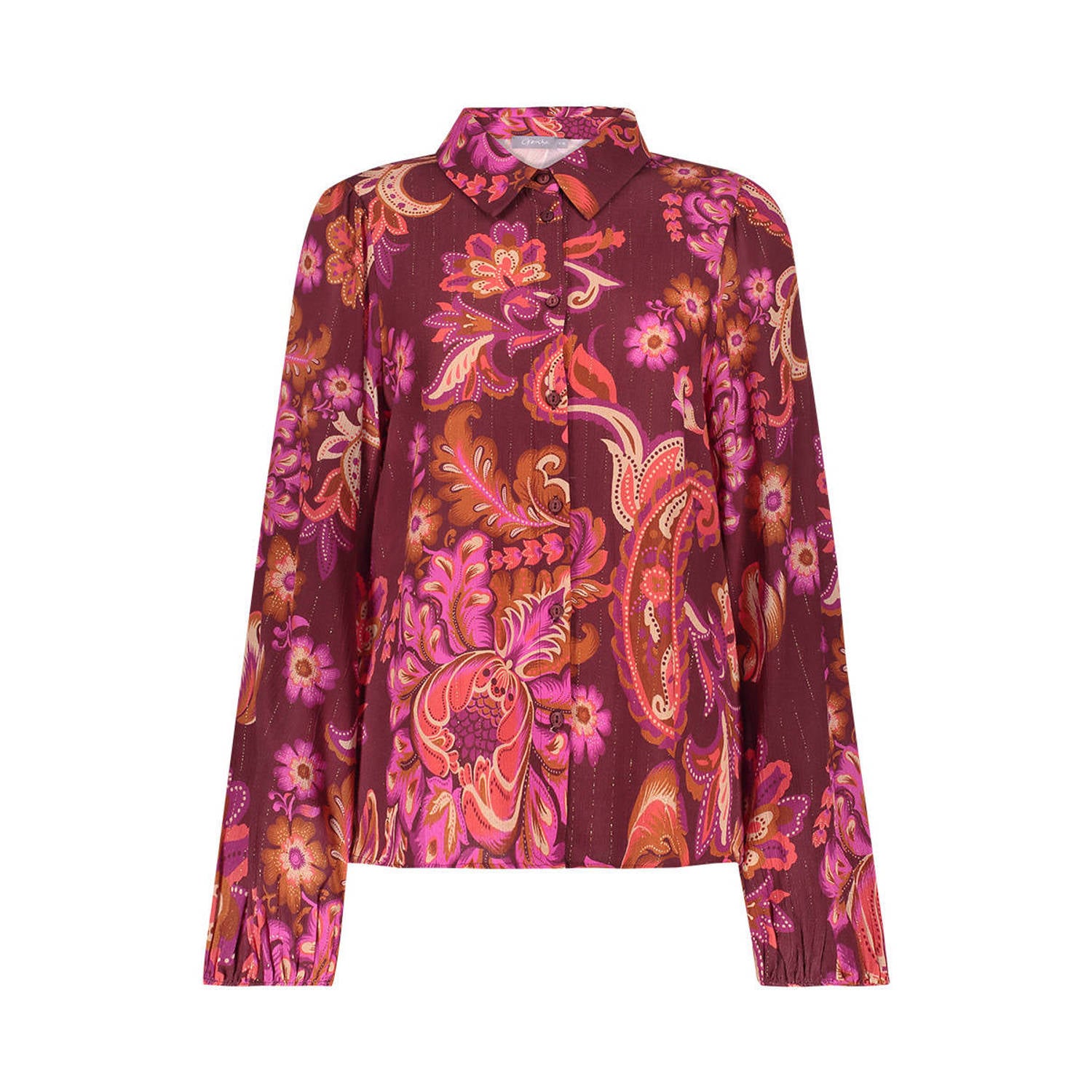 Geisha blouse met print rood roze