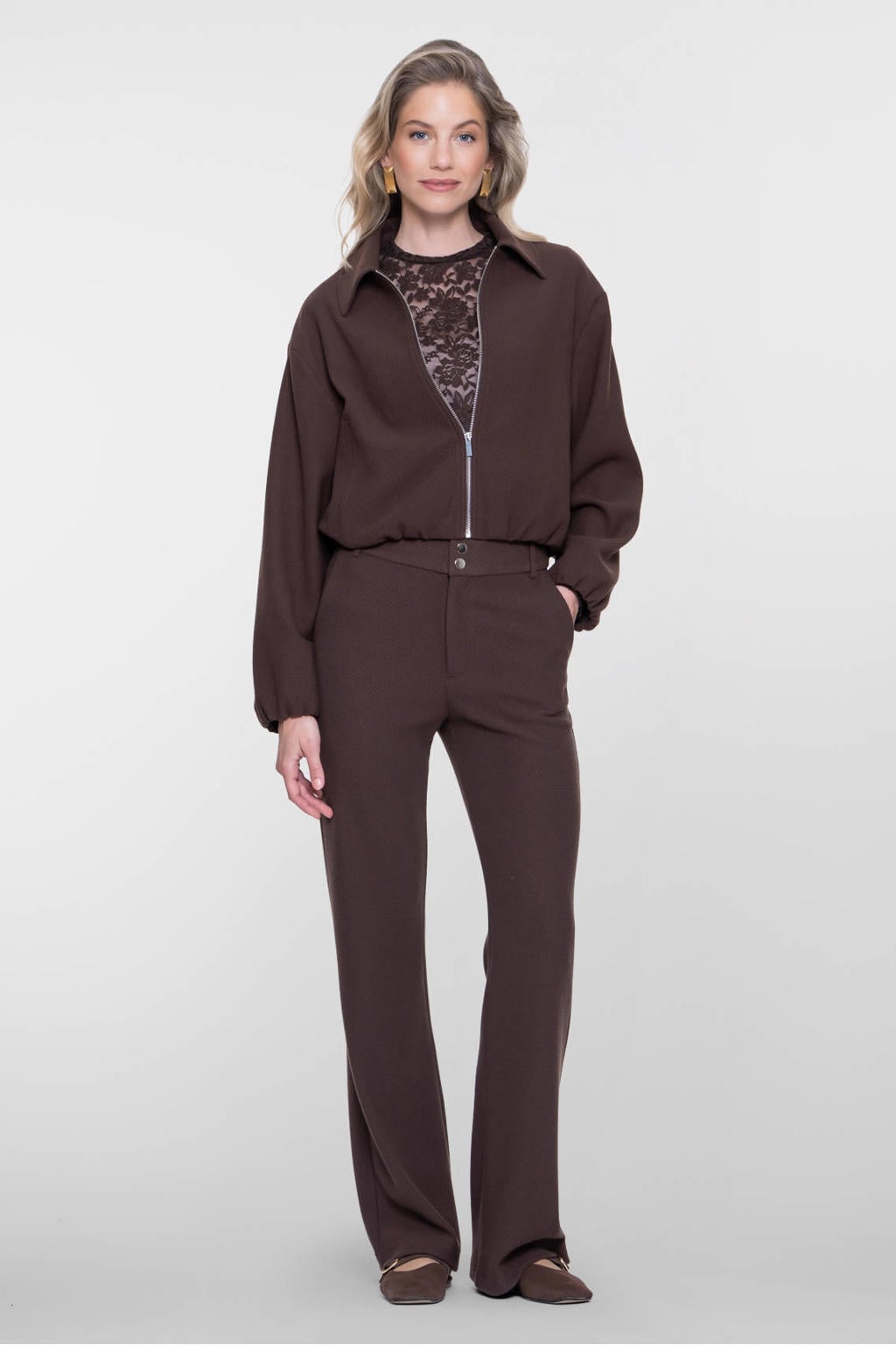 Geisha flared broek - bruin
