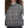 Geisha geruite blouse met borduursels - grijs/beige