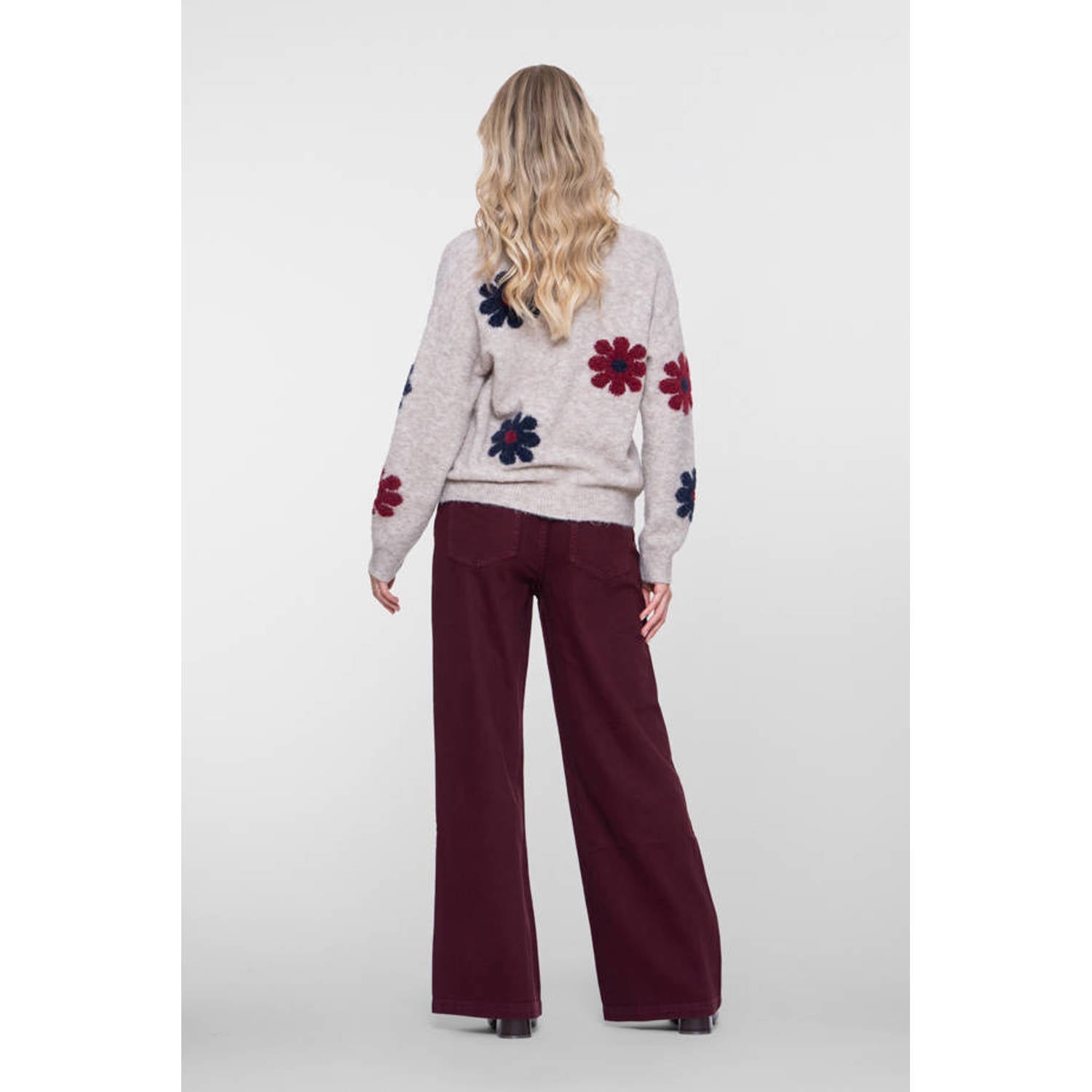 Geisha flared jeans donkerrood