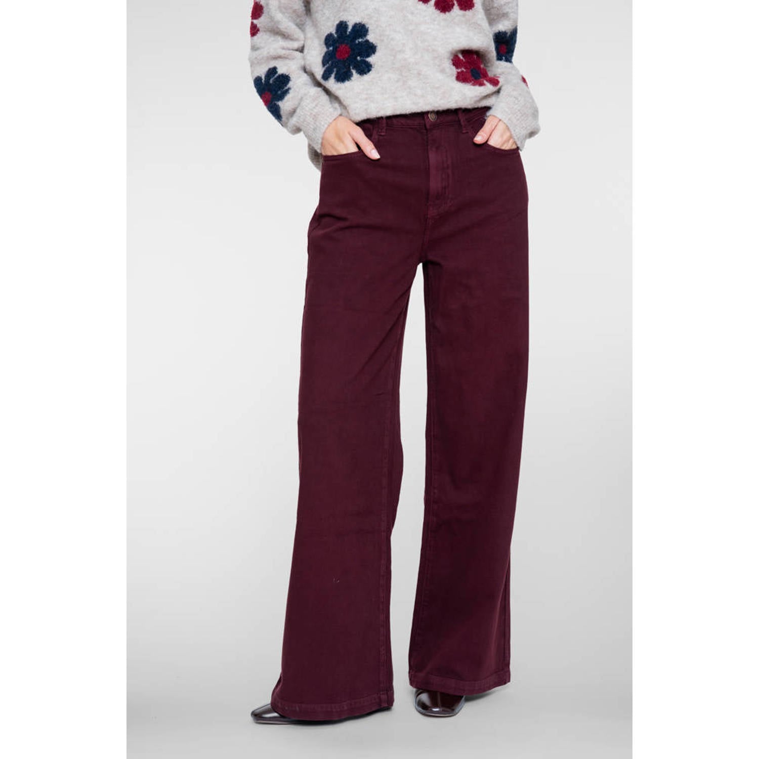 Geisha flared jeans donkerrood