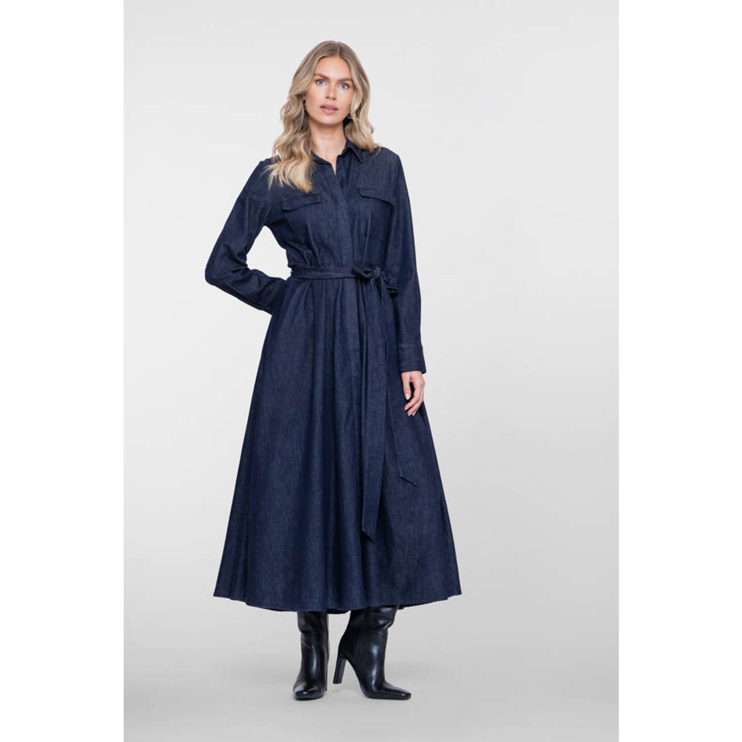 Geisha maxi spijkerjurk dark blue