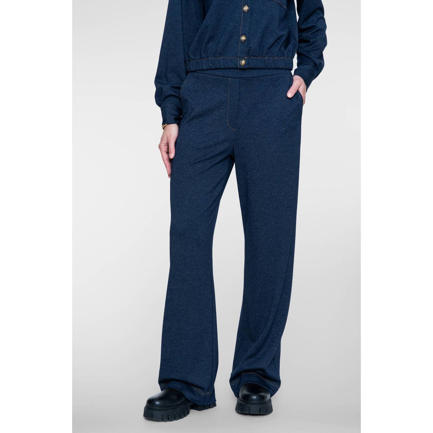 Geisha straight leg broek blauw