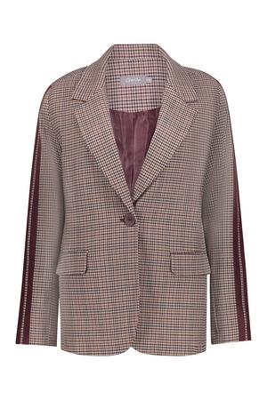 regular fit geruite blazer - donkerrood
