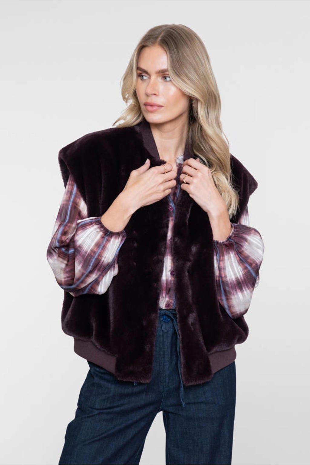Geisha gilet - roodbruin
