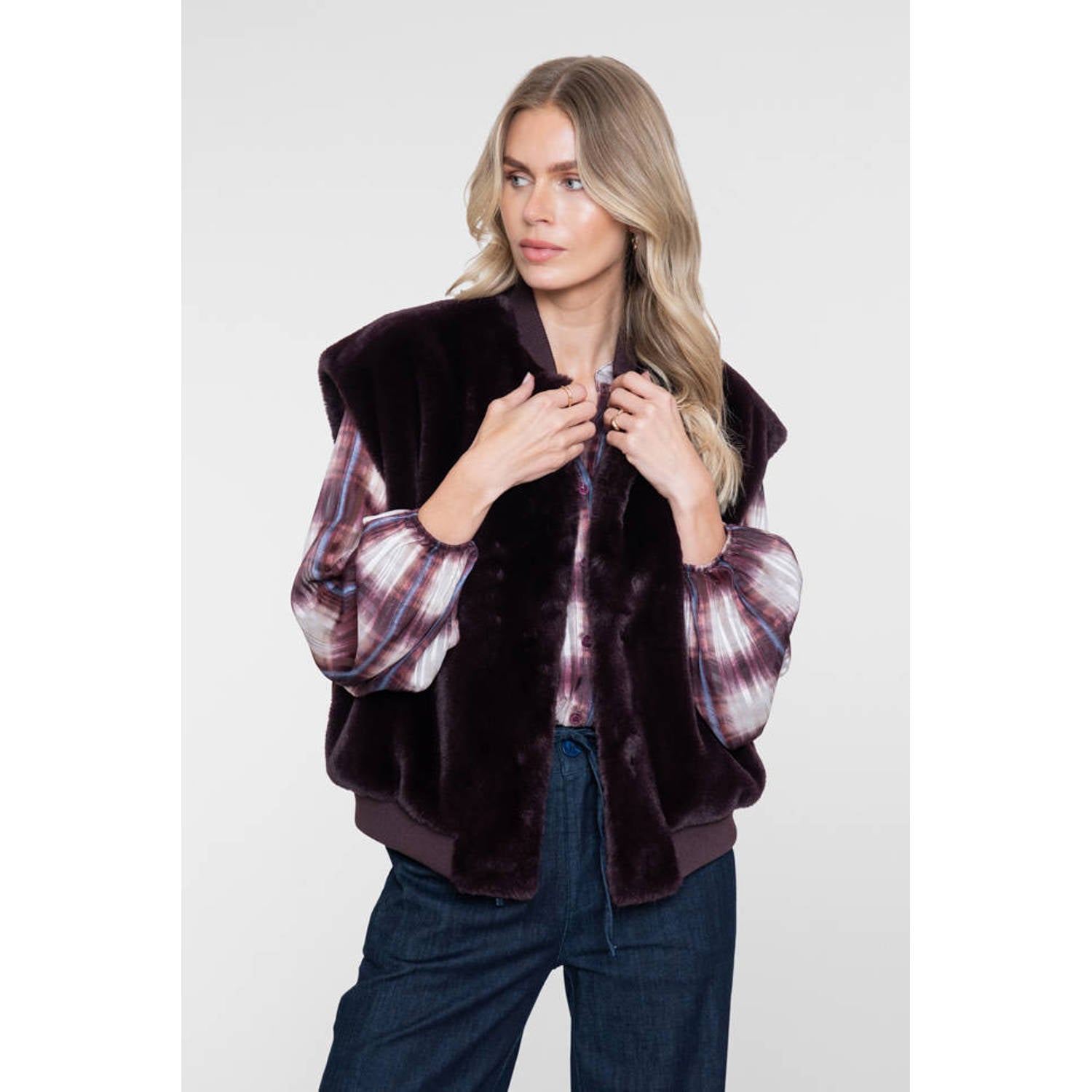 Geisha gilet roodbruin