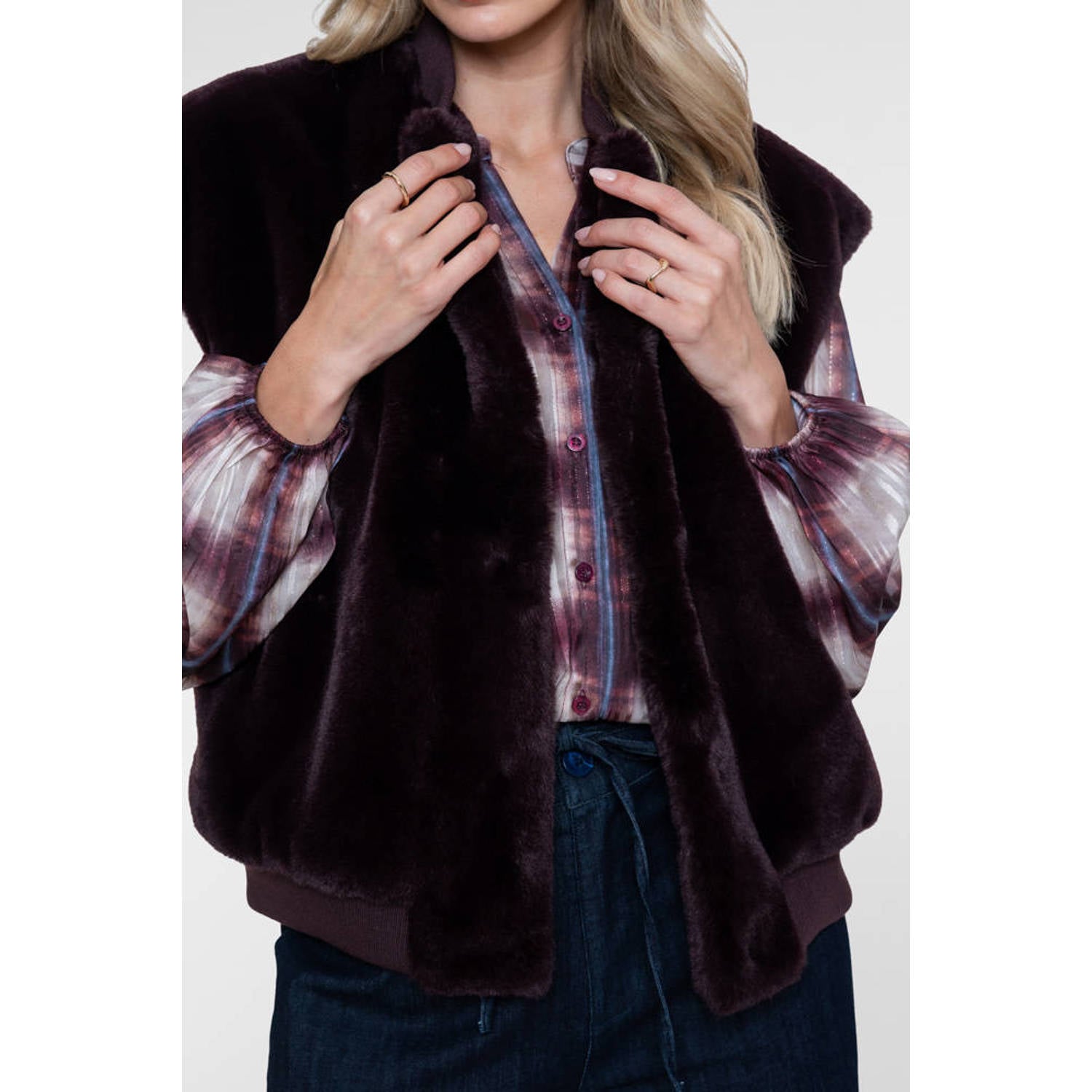 Geisha gilet roodbruin