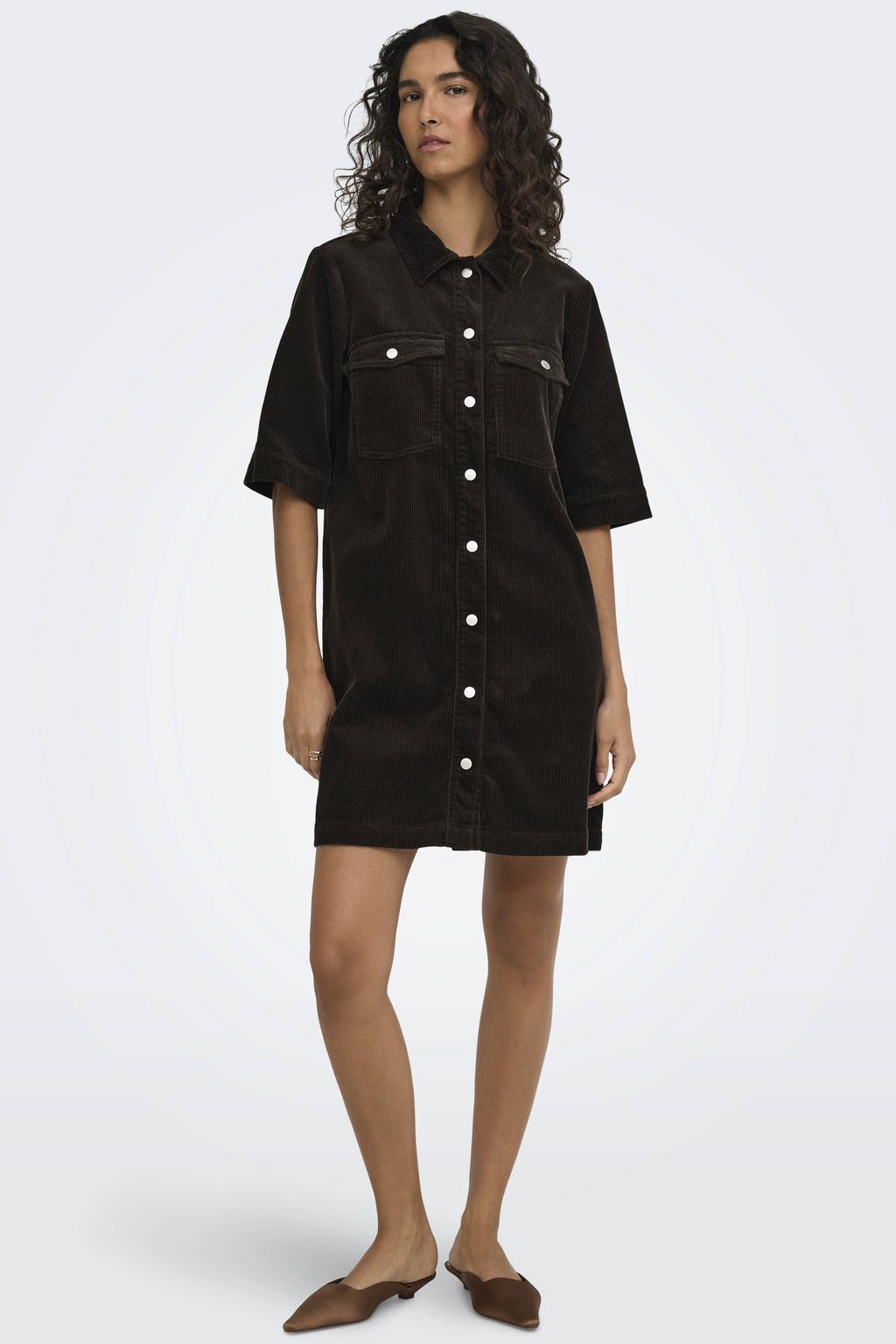 JDY corduroy blousejurk - bruin