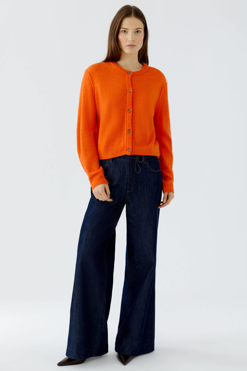 OUI gebreid vest met wol - oranje