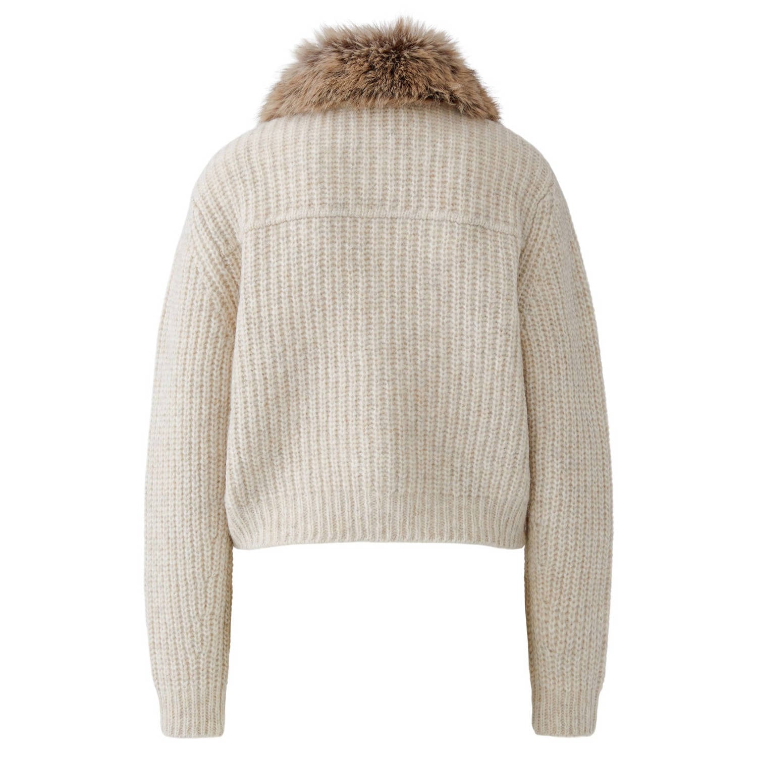 OUI gebreid vest met wol beige