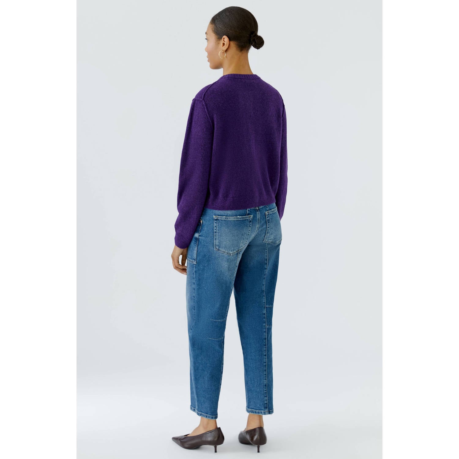 OUI gebreid vest met wol paars