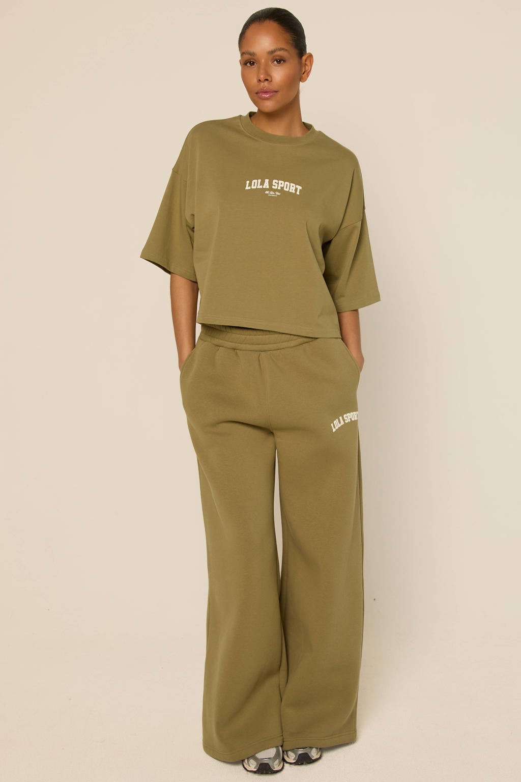 The Lola Club loose fit broek - groen