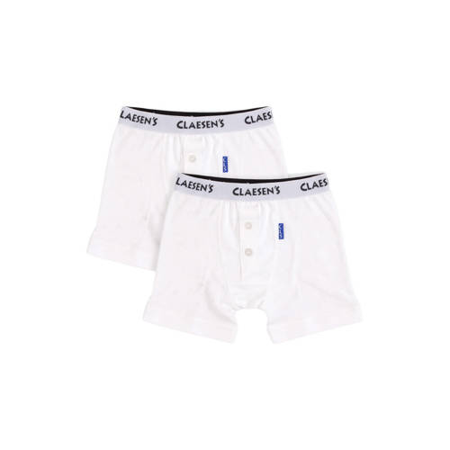 Claesen’s Jongens Boxershorts 2-Pack Wit Rib
