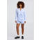 America Today straight leg casual short met krijtstreep - blauw