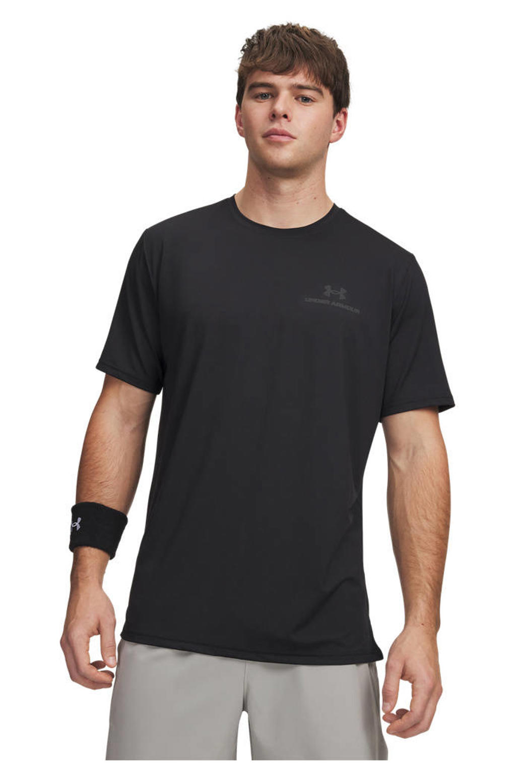 Zwarte heren Under Armour Vanish Energy sportshirt van polyester met korte mouwen