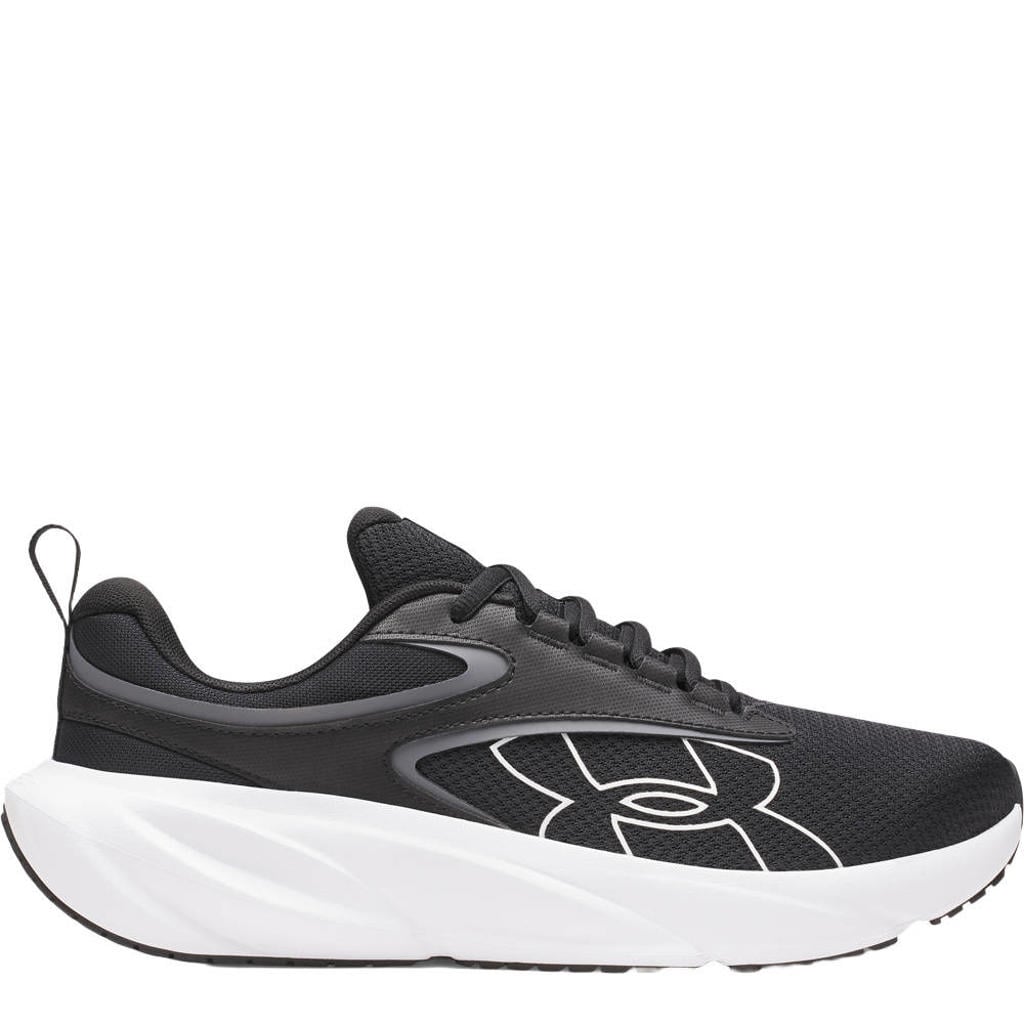 Zwart en witte heren Under Armour Surge 5 hardloopschoenen - van 64% textiel/36% synthetic~outsole: 100% rubber