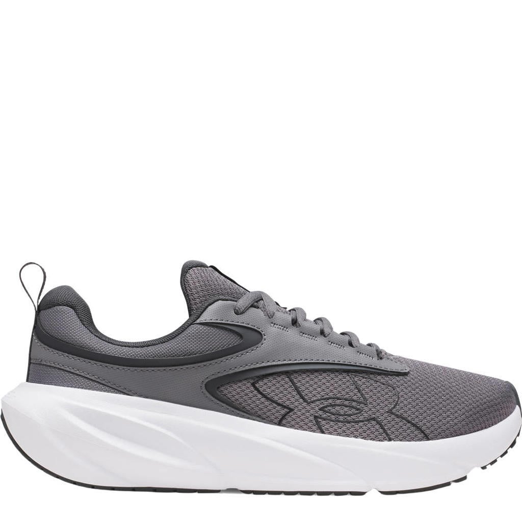 Grijs en zwarte heren Under Armour Surge 5 hardloopschoenen - van 64% textiel/36% synthetic~outsole: 100% rubber