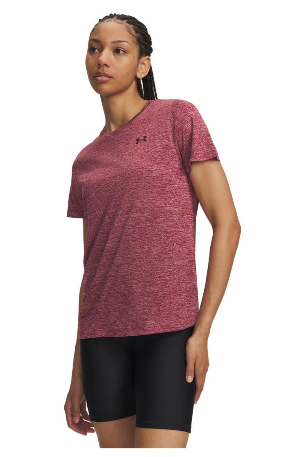 Under Armour Tech Twist sportshirt - donkerrood