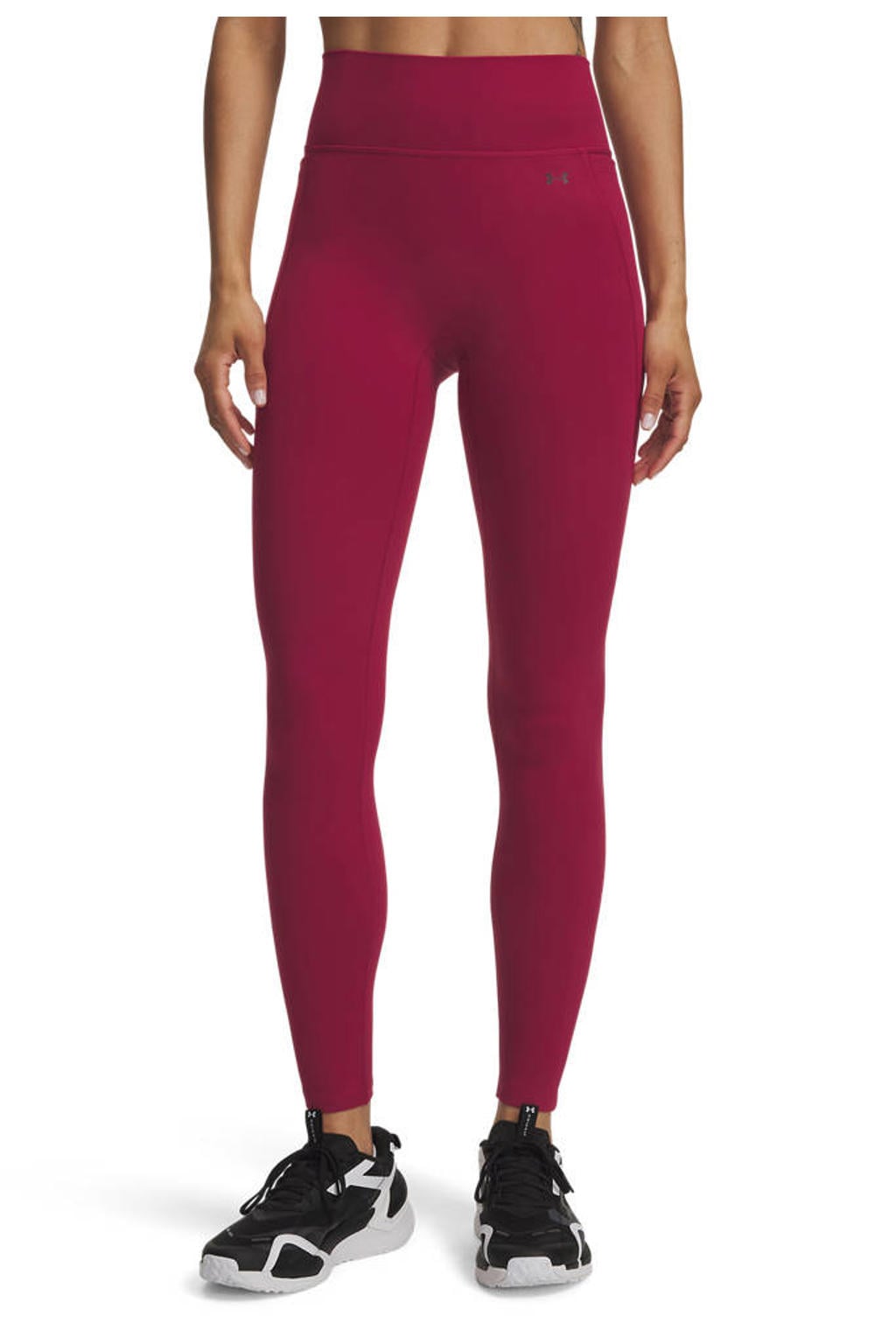 Donkerrode dames Under Armour Motion sportlegging van polyester met slim fit, high waist en effen