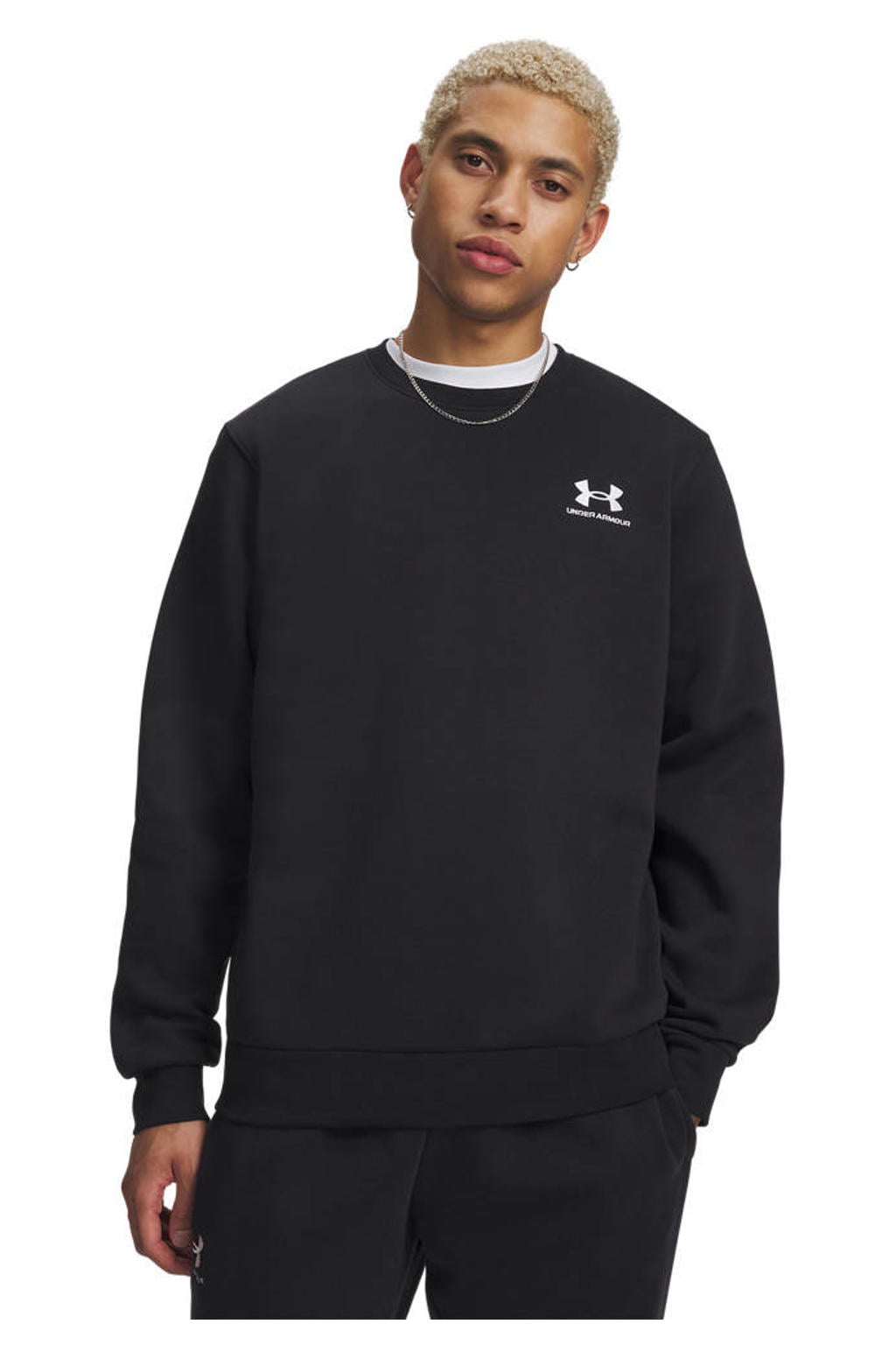 Zwarte heren Under Armour Icon sweater met lange mouwen