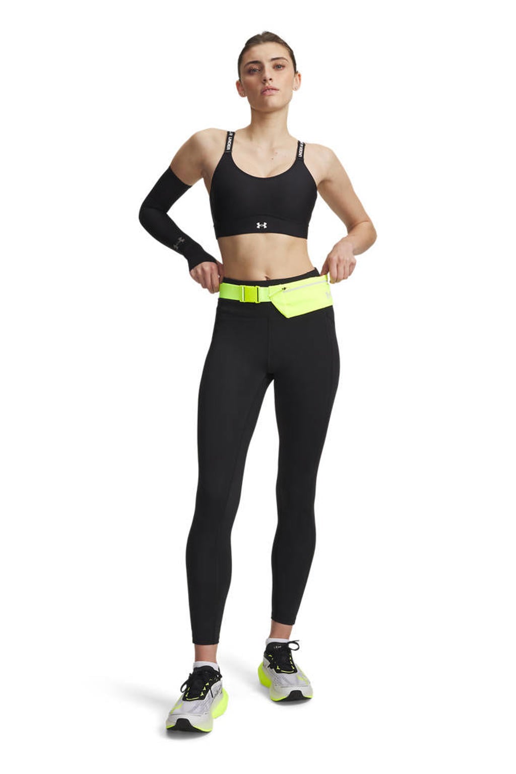 Zwarte dames Under Armour Velociti hardlooplegging van polyester met regular waist, elastische tailleband en effen