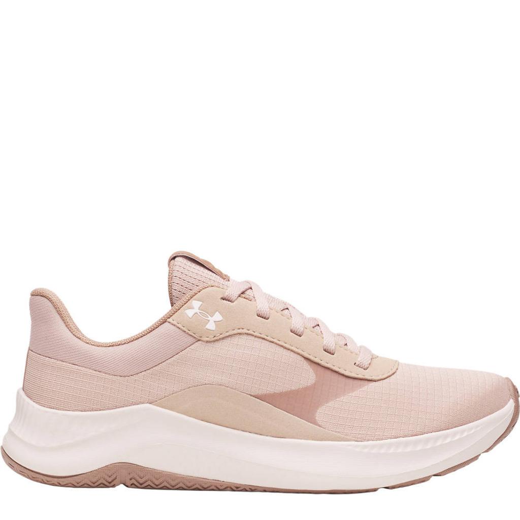 Lichtroze dames Under Armour Aurora 3 mesh fitnessschoenen - van 70% textiel/30% synthetic~outsole: 100% rubber met veters