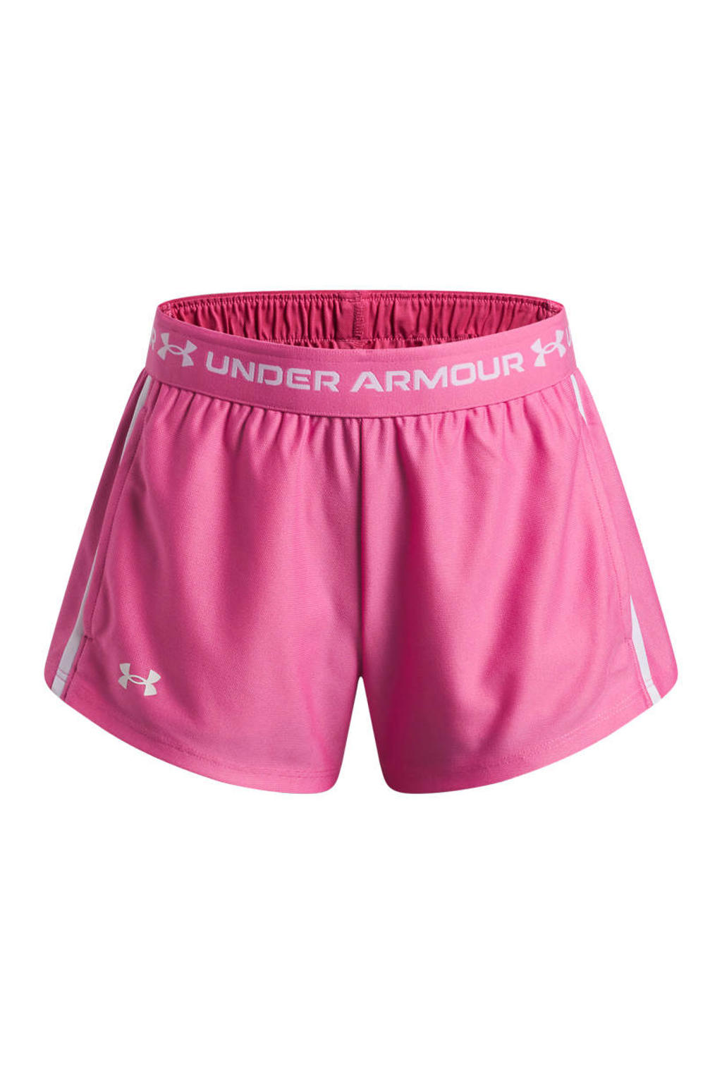 Roze jongens en meisjes Under Armour Tech Play Up sportshort met relaxed