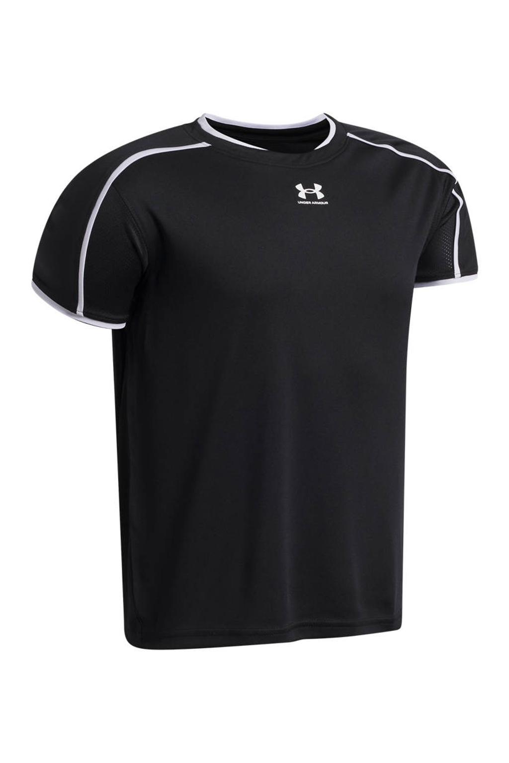 Zwarte jongens en meisjes Under Armour Challenger voetbalshirt van polyester met korte mouwen