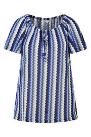 thumbnail: MS Mode gebreide top Plus Size met cut-out en print - blauw