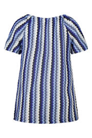 thumbnail: MS Mode gebreide top Plus Size met cut-out en print - blauw