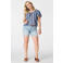 MS Mode gebreide top Plus Size met cut-out en print - blauw
