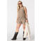 MS Mode top met cut-out en print Plus Size - kaki