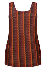 thumbnail: MS Mode top Plus Size met cut-out en print - donkerrood