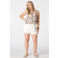 MS Mode gebloemde gehaakte top Plus Size - ecru