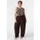 MS Mode mouwloze top met plooien en zebraprint Plus Size - bruin