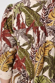 thumbnail: MS Mode broderie blouse Plus Size - donkergroen