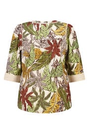 thumbnail: MS Mode broderie blouse Plus Size - donkergroen