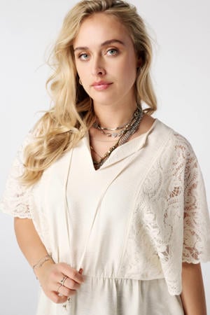 blousetop met plooien Plus Size - ecru