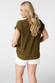 thumbnail: MS Mode viscose blouse met borduursels Plus Size - olijfgroen